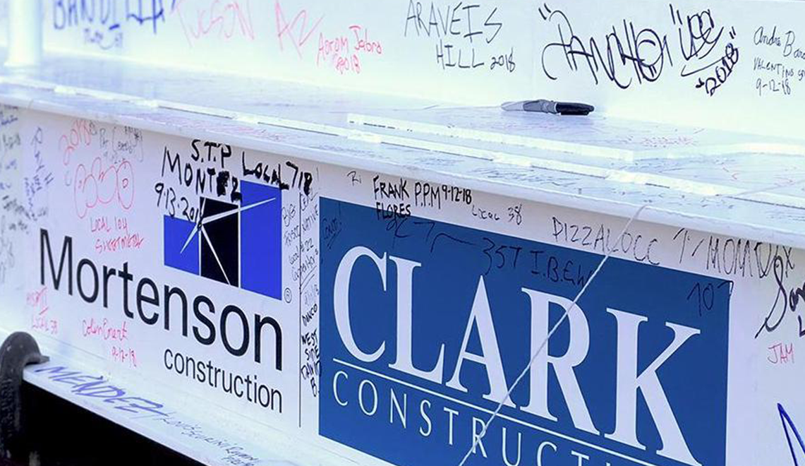 MORTENSON | CLARK Joint Venture Celebrates Topping Out of San Francisco’s Chase Center